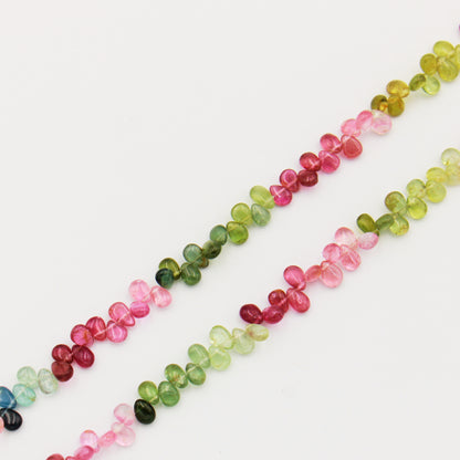 Tourmaline Multi-color Beaded Sterling Necklace - Adjustable