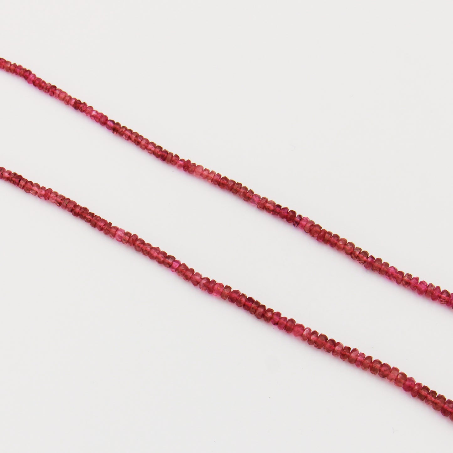 Tourmaline Pink Beaded Sterling Necklace - Adjustable