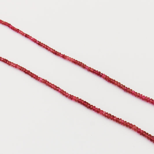 Tourmaline Pink Beaded Sterling Necklace - Adjustable