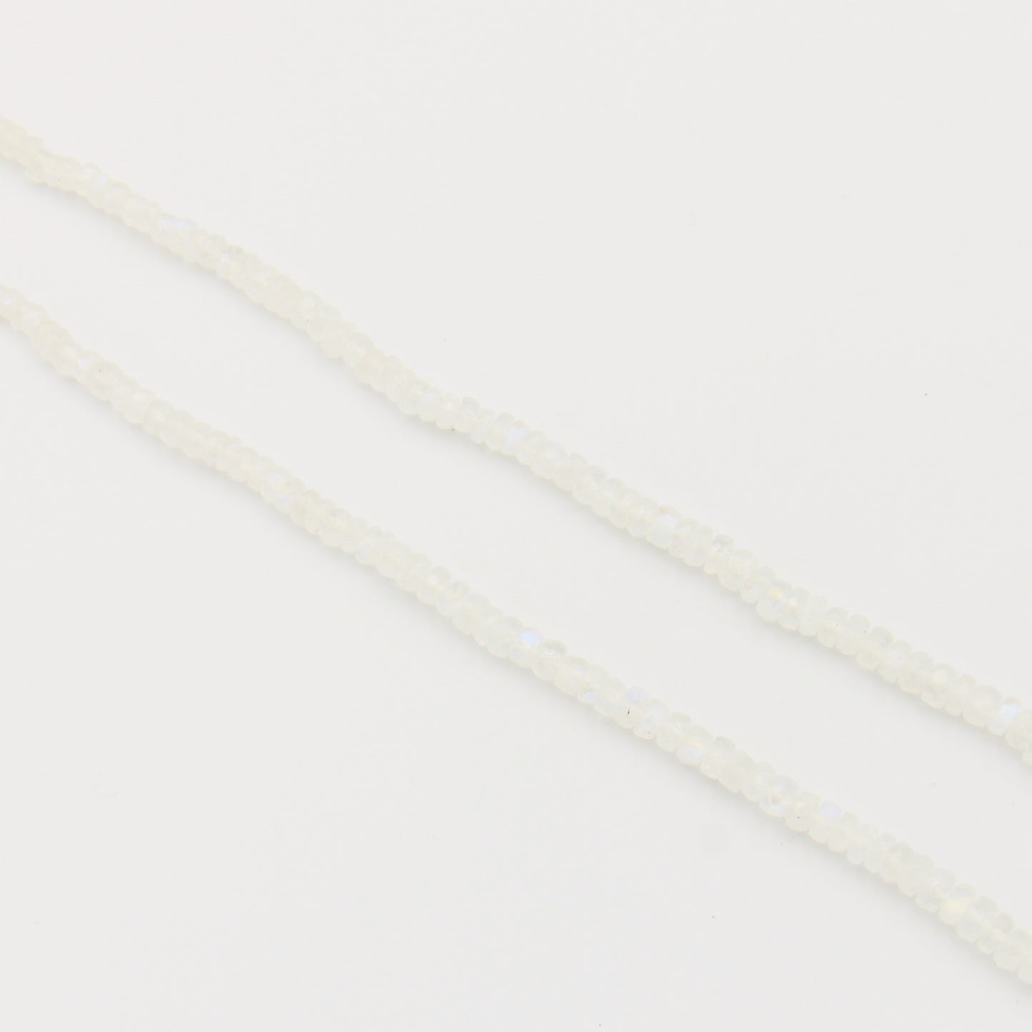Moonstone Beaded Sterling Necklace 5mm - Adjustable