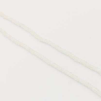 Moonstone Beaded Sterling Necklace 5mm - Adjustable