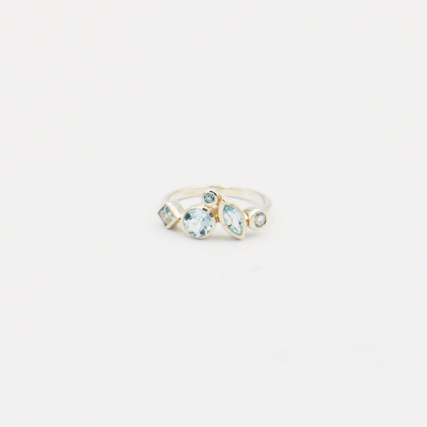 Blue Topaz 5 Stone Ring Size 7