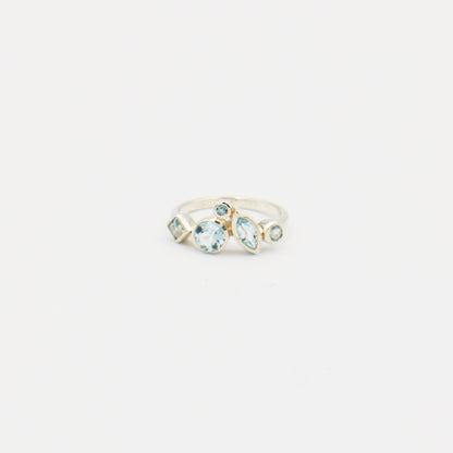 Blue Topaz 5 Stone Ring Size 7