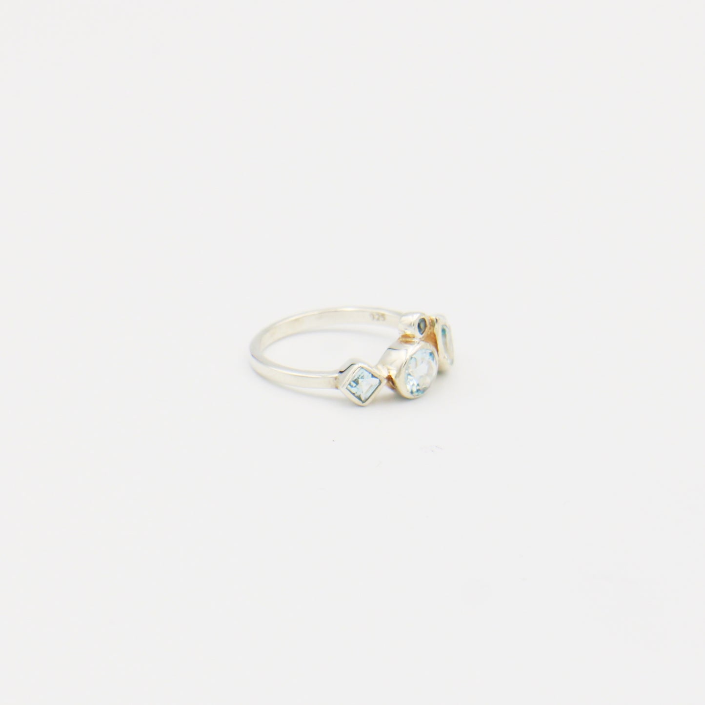 Blue Topaz 5 Stone Ring Size 7