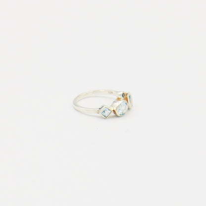 Blue Topaz 5 Stone Ring Size 7