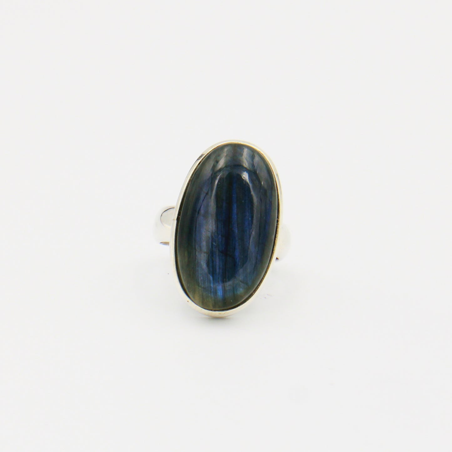 Labradorite Oval Sterling Ring Size 7.5