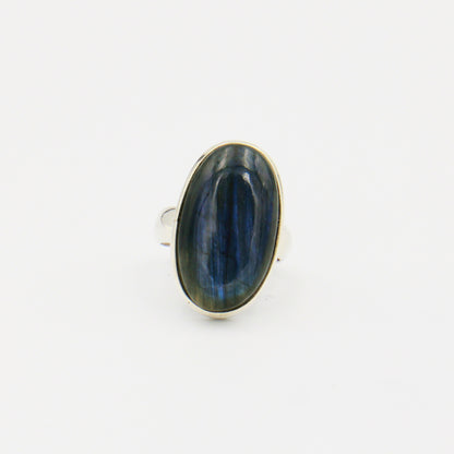 Labradorite Oval Sterling Ring Size 7.5