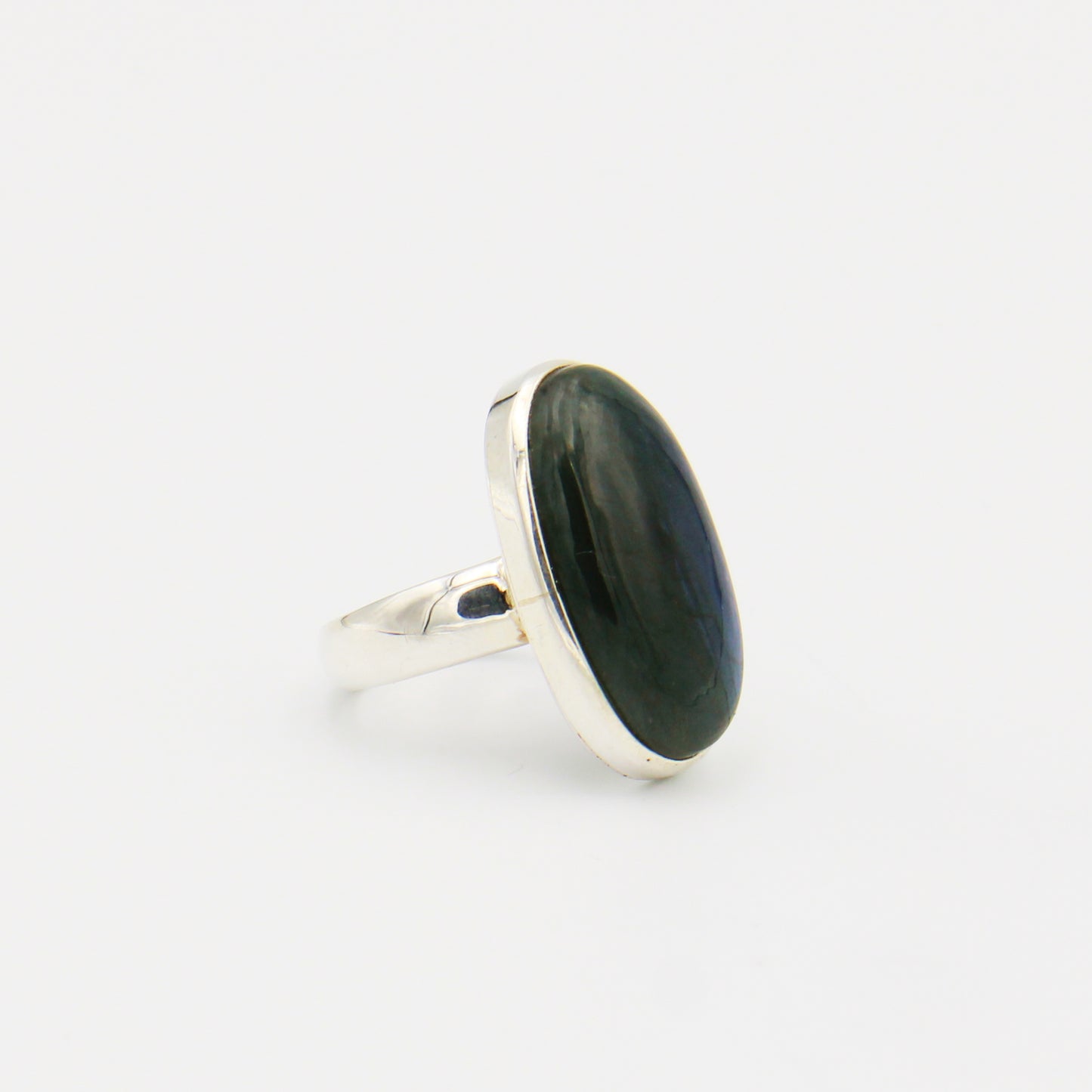 Labradorite Oval Sterling Ring Size 7.5