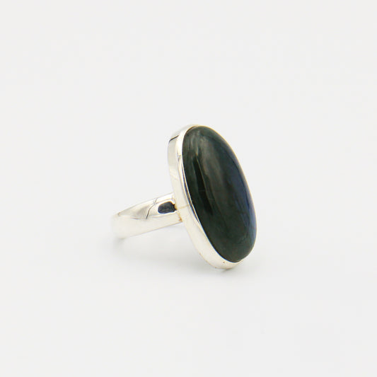 Labradorite Oval Sterling Ring Size 7.5