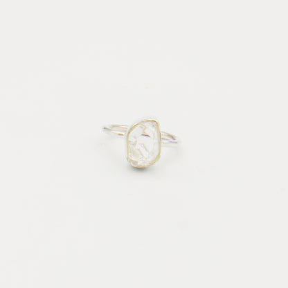 Herkimer Diamond Sterling Bezel Ring Size 7