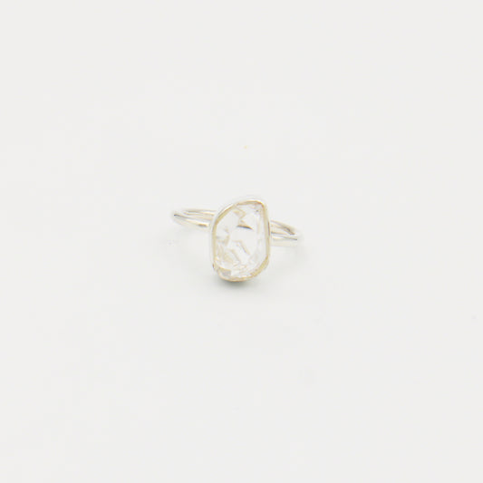 Herkimer Diamond Sterling Bezel Ring Size 7