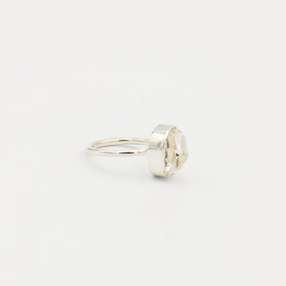Herkimer Diamond Sterling Bezel Ring Size 7