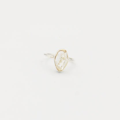 Herkimer Diamond Sterling Bezel Ring Size 7