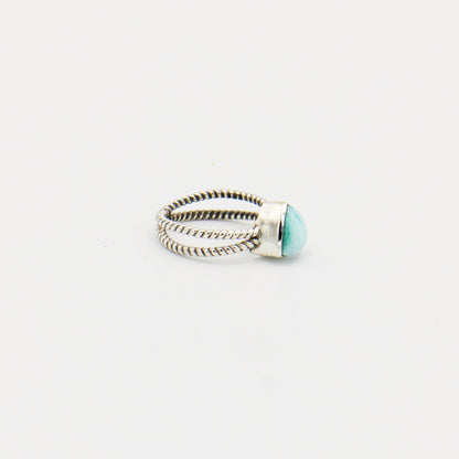 Larimar Triangle Sterling Split Twist Ring Size 7