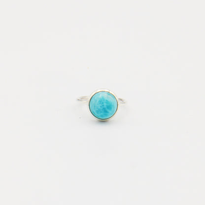 Larimar Round Sterling Ring Size 6