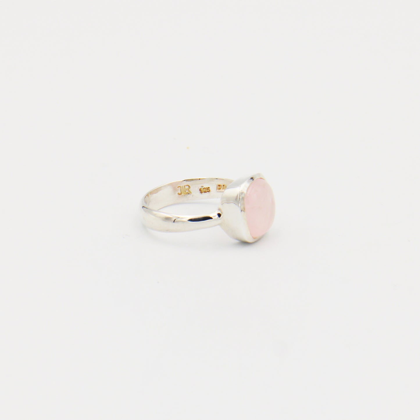 Rose Quartz Cushion Cab Sterling Ring
