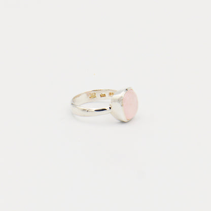 Rose Quartz Cushion Cab Sterling Ring