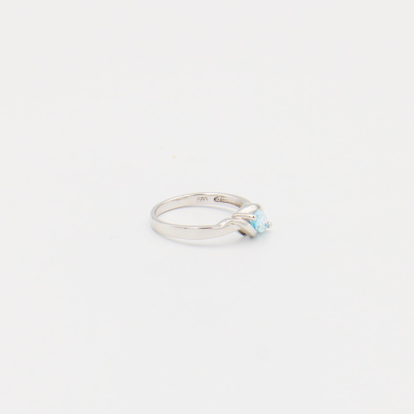 Blue Topaz Marquise Prong Sterling Ring Size 7