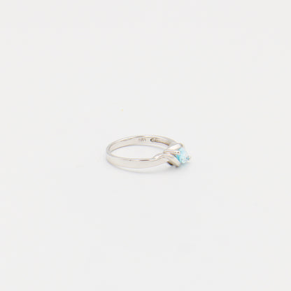 Blue Topaz Marquise Prong Sterling Ring Size 7
