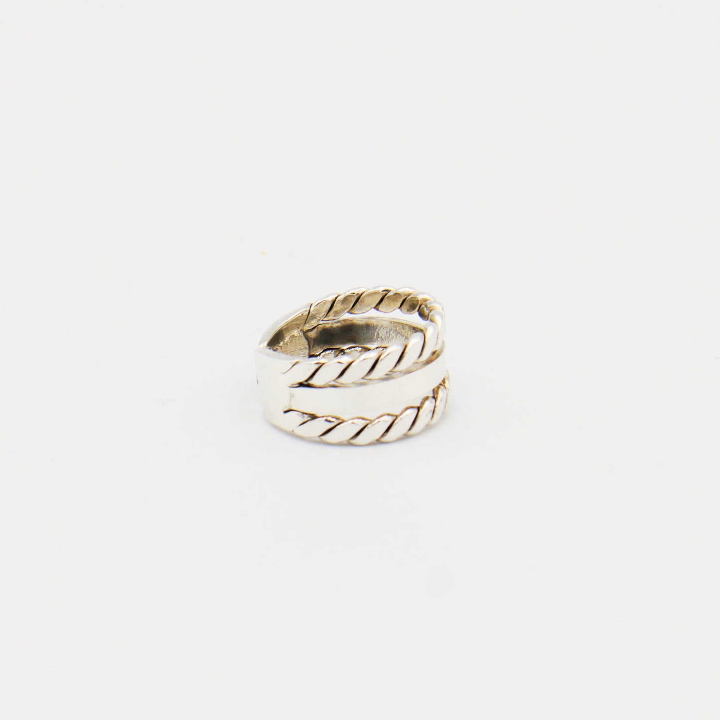 Sterling Silver Twists Triple Split Band Adjustable