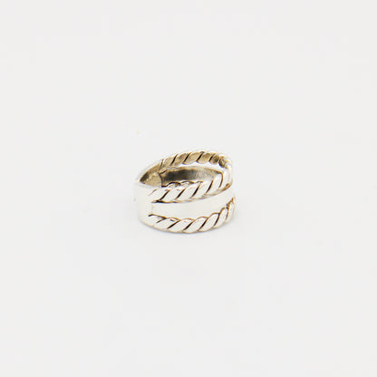 Sterling Silver Twists Triple Split Band Adjustable