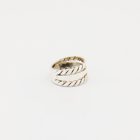 Sterling Silver Twists Triple Split Band Adjustable