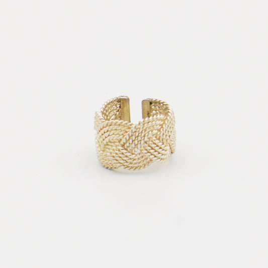 Sterling Silver Basket Braid Adjustable Ring