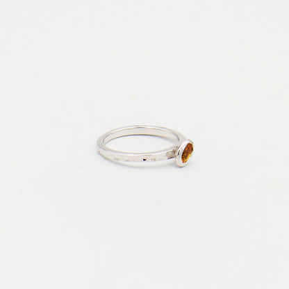 Citrine Dainty Tipped Oval Sterling Ring Size 6
