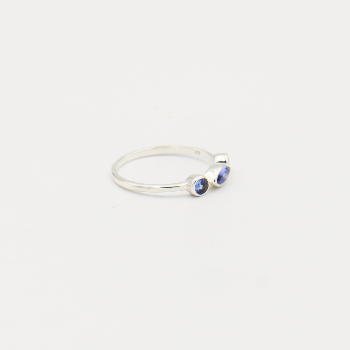 Tanzanite Triple Stone Marquise Sterling Ring