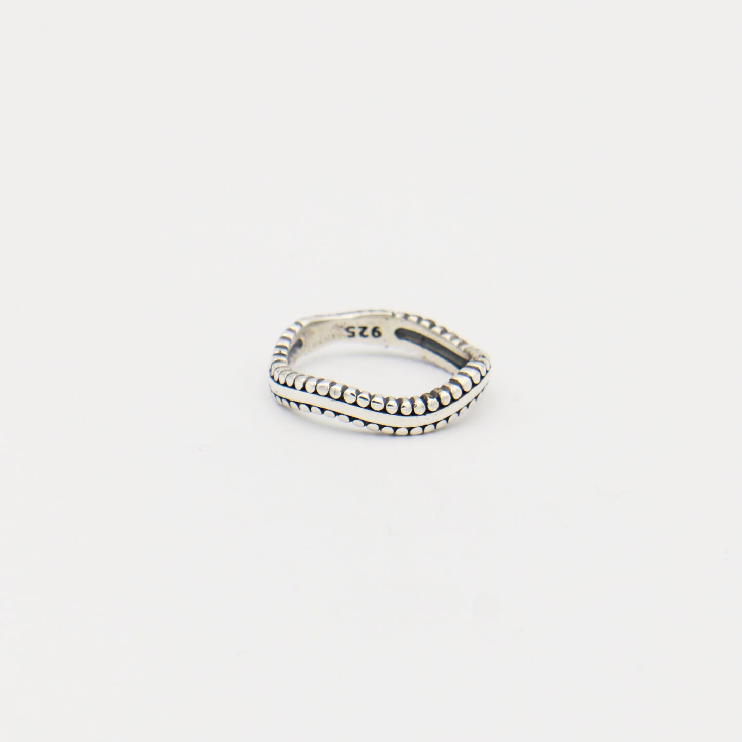 Sterling Silver Notched Wave Ring