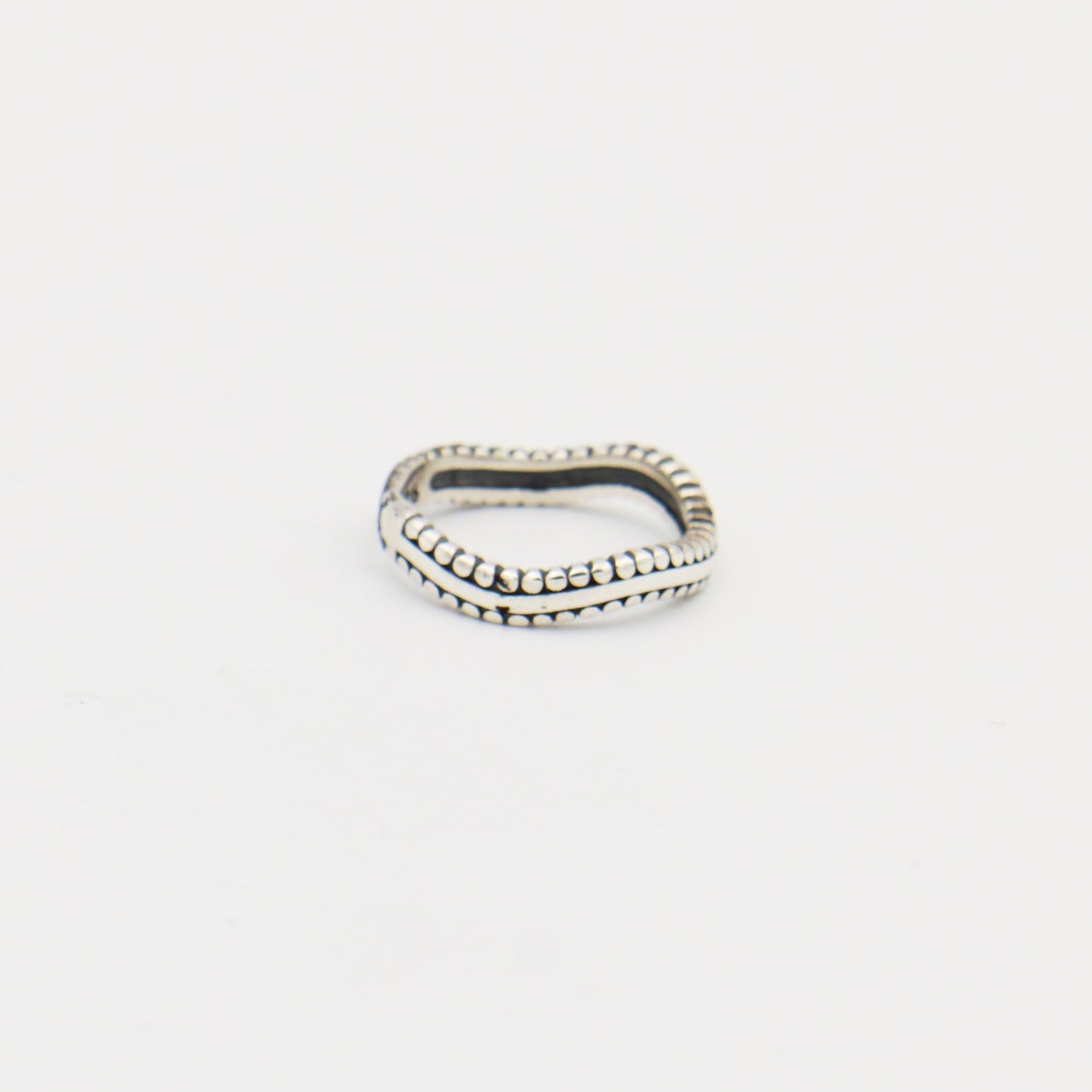 Sterling Silver Notched Wave Ring