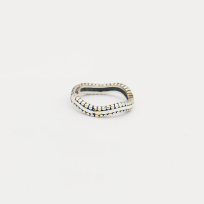 Sterling Silver Notched Wave Ring