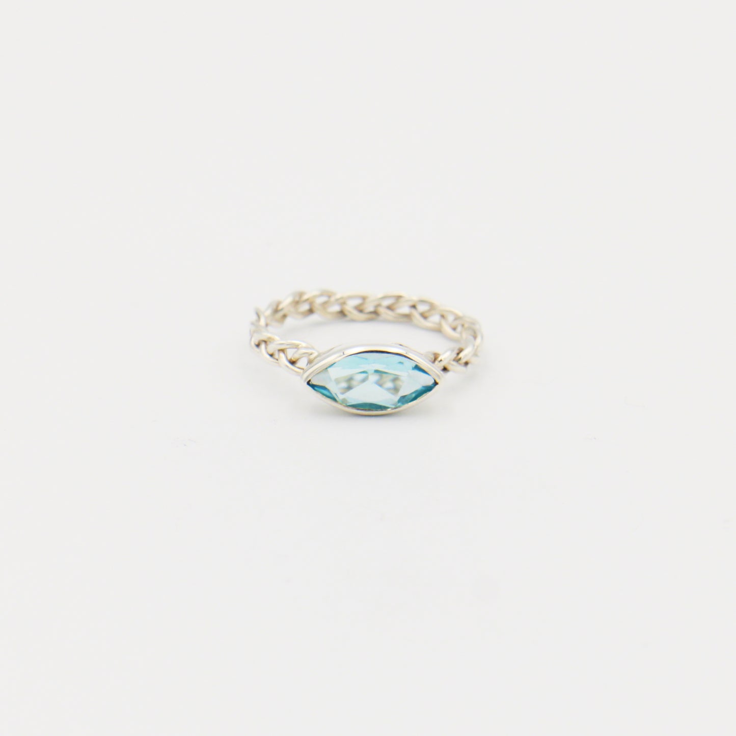 Blue Topaz Marquise Braid Ring