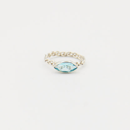 Blue Topaz Marquise Braid Ring