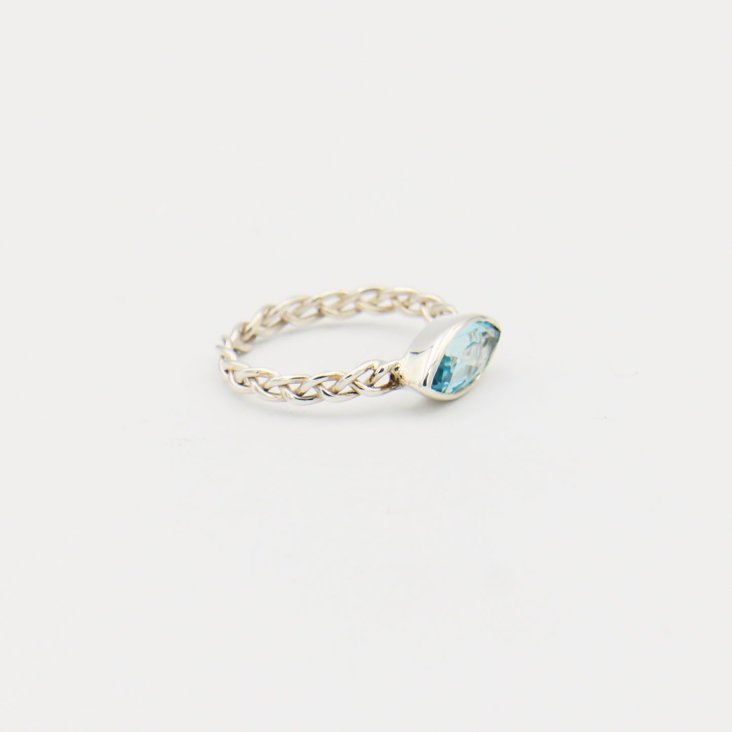 Blue Topaz Marquise Braid Ring