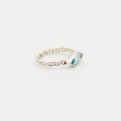 Blue Topaz Marquise Braid Ring