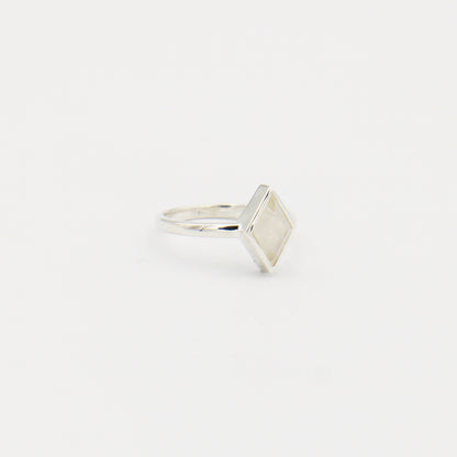 Moonstone Diamond Shaped Sterling Ring