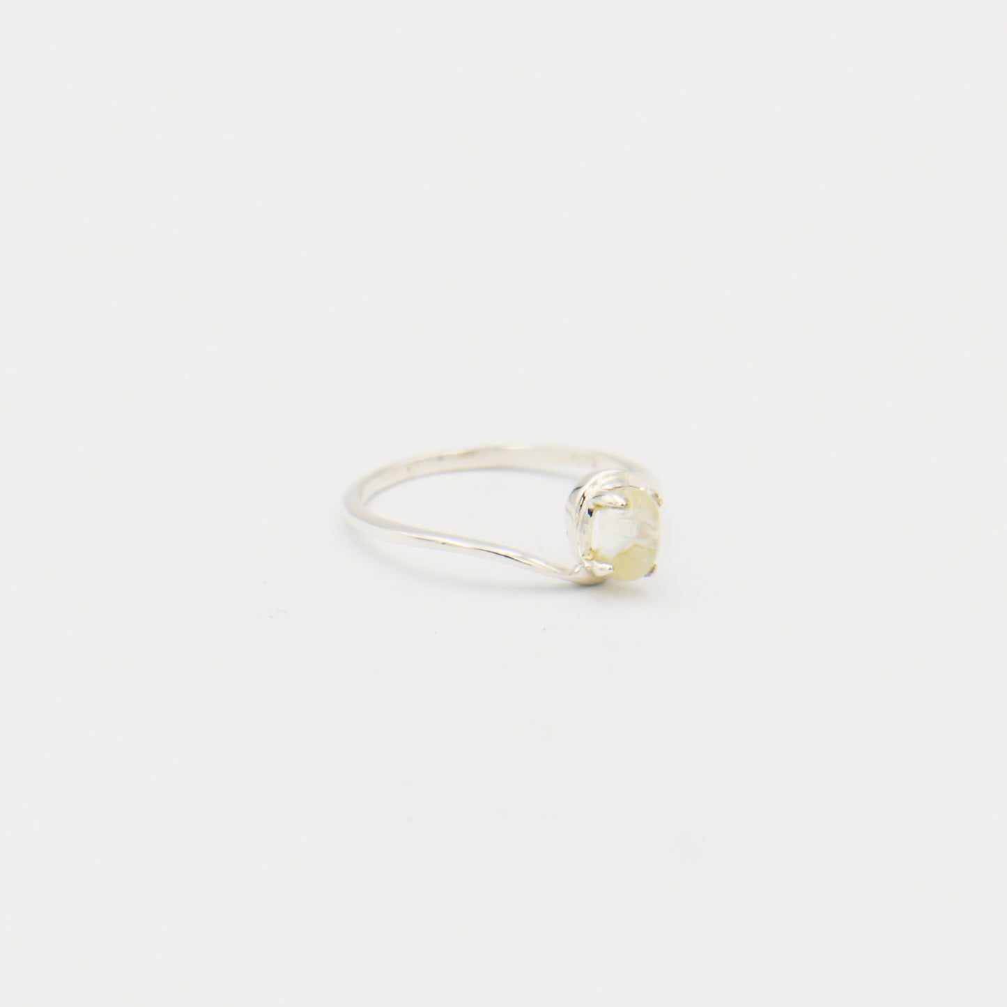 Dainty Moonstone Oval Bypass Sterling Ring