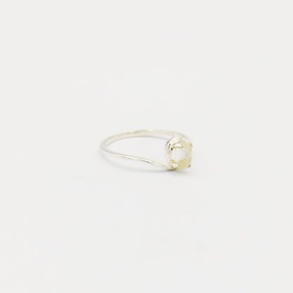 Dainty Moonstone Oval Bypass Sterling Ring