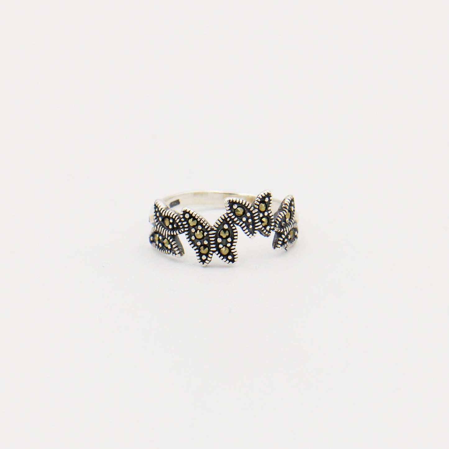 Sterling Silver Marcasite Butterflies Ring