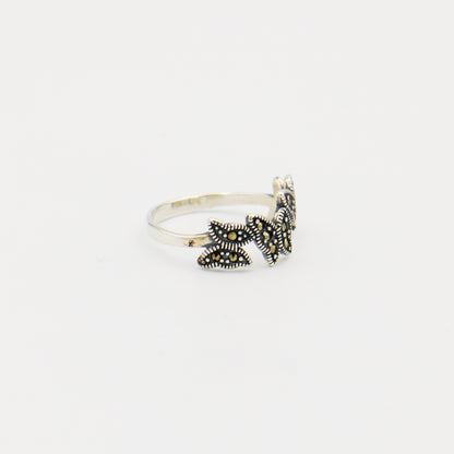 Sterling Silver Marcasite Butterflies Ring