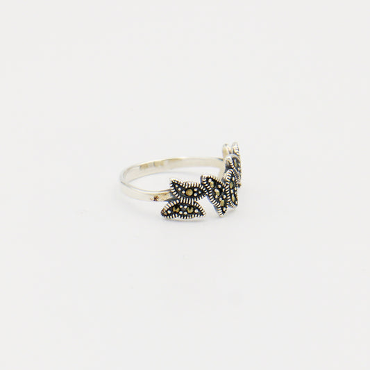 Sterling Silver Marcasite Butterflies Ring