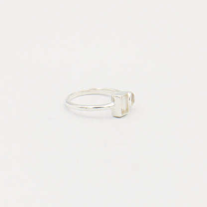 Blue Fire Moonstone Two-Stone Sterling Ring