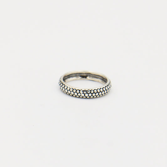 Sterling Silver Tile Textured Band