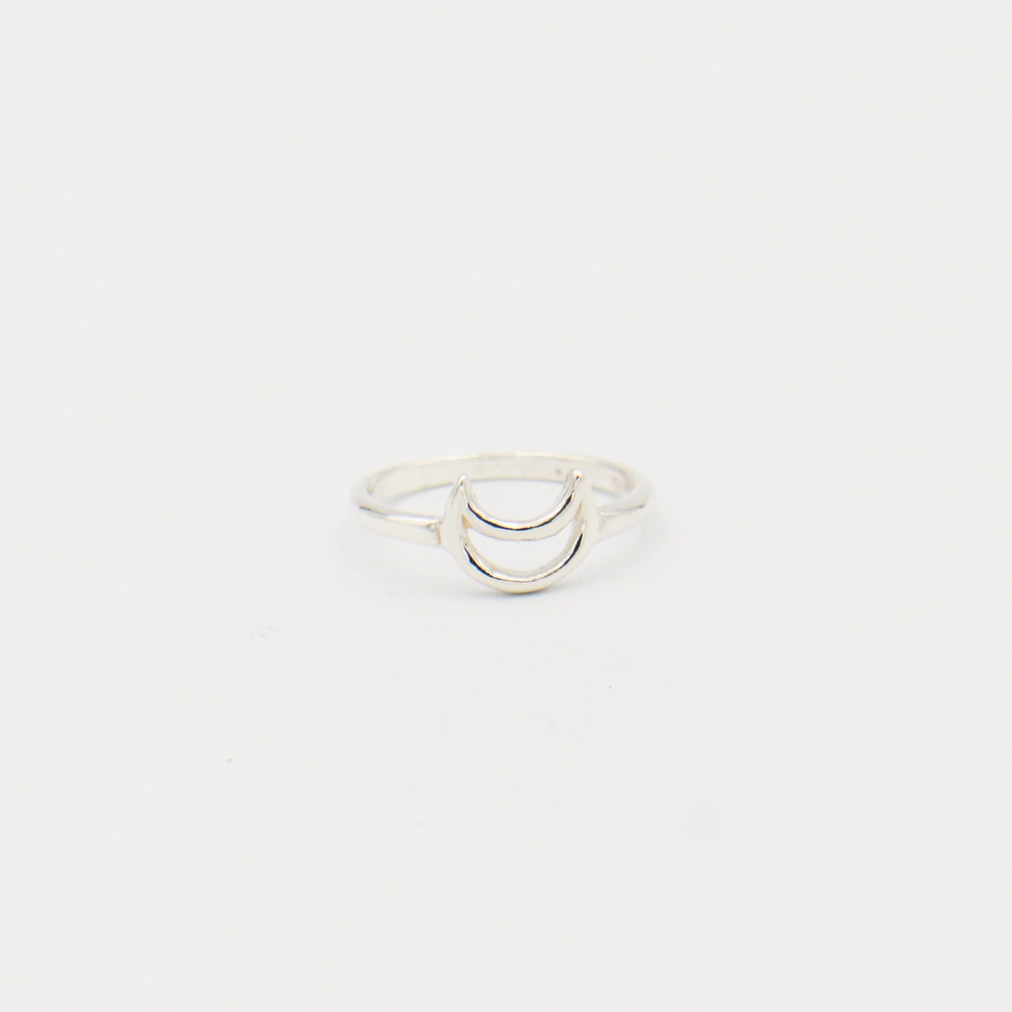 Sterling Silver Open Moon Ring