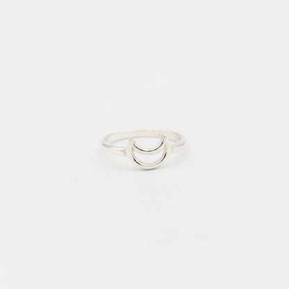 Sterling Silver Open Moon Ring
