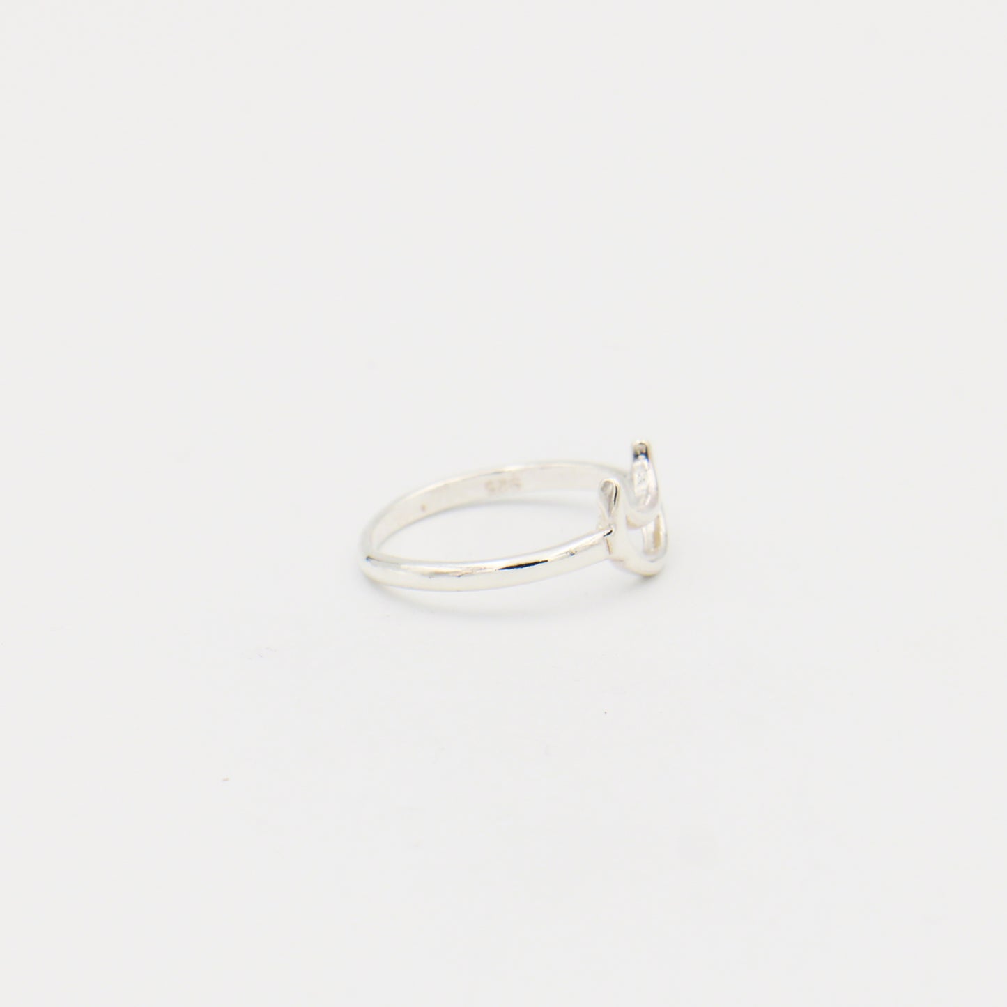 Sterling Silver Open Moon Ring