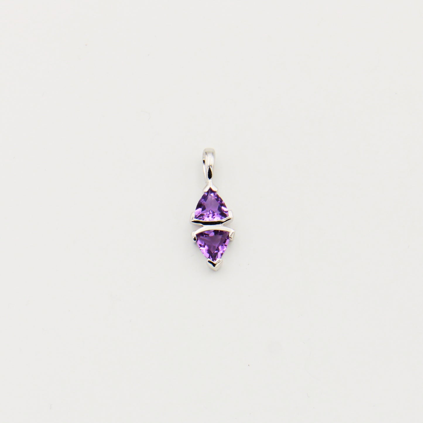 Amethyst Double Trilliant Sterling Pendant
