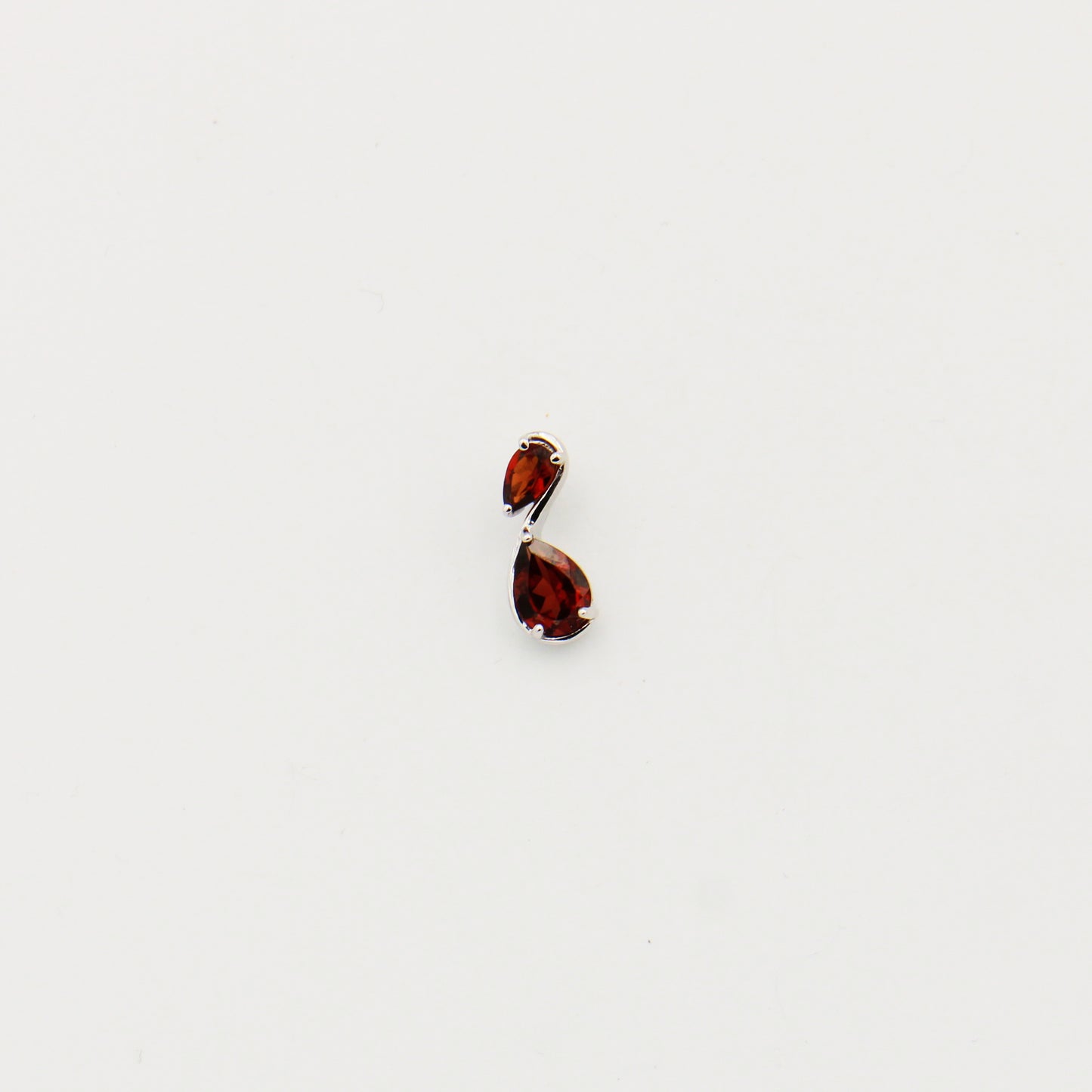 Dainty Garnet Double Pear Sterling Pendant