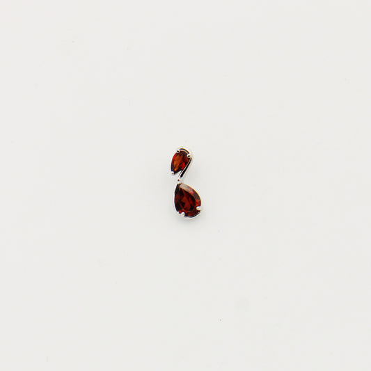 Dainty Garnet Double Pear Sterling Pendant